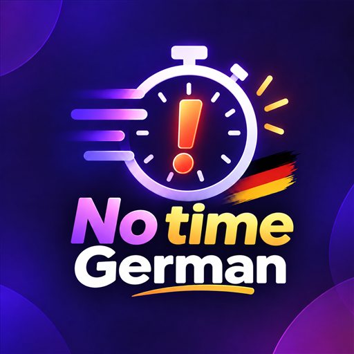 No time German logo: a stopwatch with a German flag